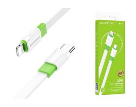 Кабель USB Type-C - Lightning BOROFONE BX89 (бело-зеленый) 1м