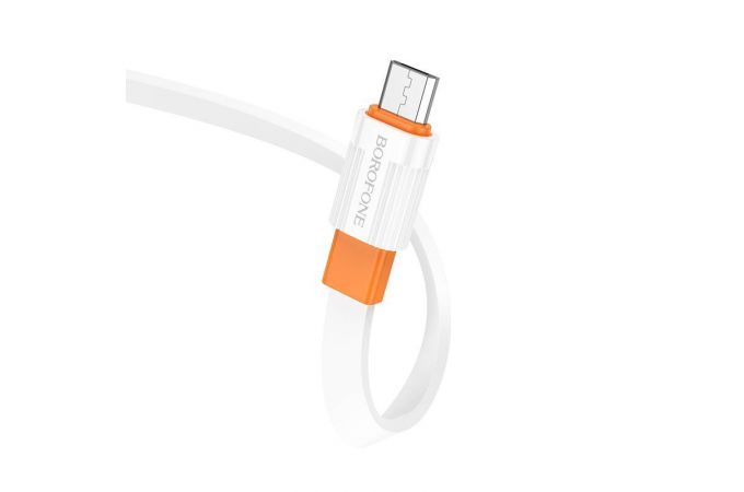 Кабель USB - MicroUSB BOROFONE BX89 2,4A (бело-оранжевый) 1м