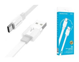 Кабель USB - USB Type-C BOROFONE BX89 3A (бело-серый) 1м