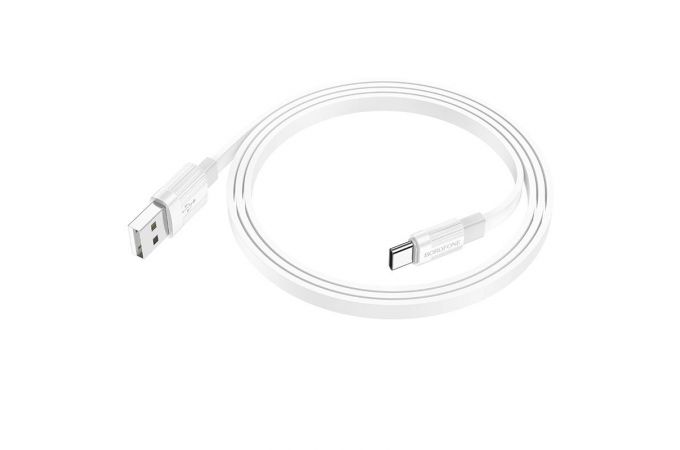 Кабель USB - USB Type-C BOROFONE BX89 3A (бело-серый) 1м