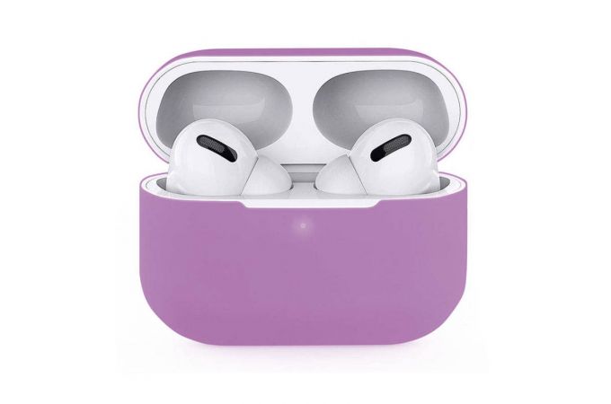 Чехол для наушников Soft-Touch AirPods PRO с карабином и нижней заглушкой (сиреневый)