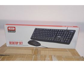 Комплект проводной клавиатура+мышь XO KB-03 Wired keyboard&Mouse (черный) (только английская раскладка) (УЦЕНКА! МЯТАЯ УПАКОВКА)