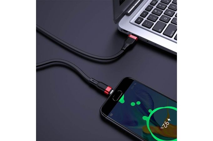 Кабель USB - MicroUSB HOCO U72 2,4A (черный) 1,2м (силиконовый)