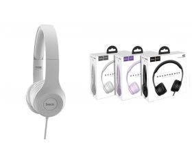 Наушники мониторные проводные HOCO W21 Graceful charm wire control headphones (серый)