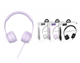 Наушники мониторные проводные HOCO W21 Graceful charm wire control headphones (фиолетовый)