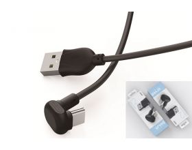 Кабель USB - USB Type-C EZRA DC12, 2.1A (черный) 1.2м (для игр, угловой)