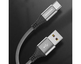 Кабель USB - USB Type-C SENDEM M12S 5A (серый) 1.2м (в оплетке)