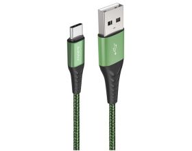 Кабель USB - USB Type-C MAIMi X33 5A (зеленый) 1м (в оплетке)