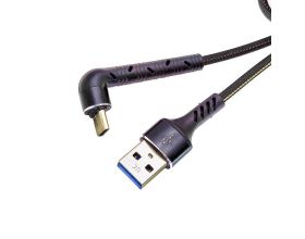 Кабель USB - USB Type-C Орбита OT-SMT22 (черный) 2.4A (черный) 1м (в оплетке, угловой)