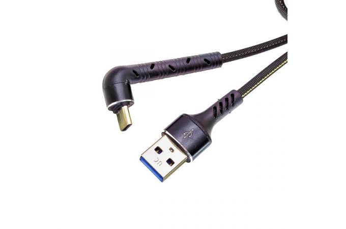 Кабель USB - USB Type-C Орбита OT-SMT22 (черный) 2.4A (черный) 1м (в оплетке, угловой)