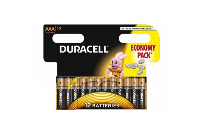 Батарейка алкалиновая Duracell LR03 AAA (упаковка картон, бокс 12 штук)