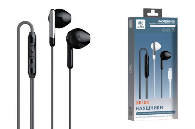 Наушники вакуумные проводные MARK XK104 Type-c черный