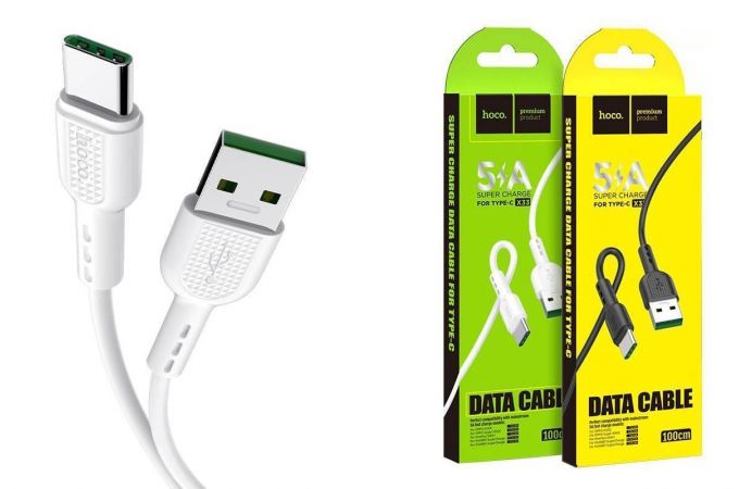 Кабель USB - USB Type-C HOCO X33, 5A (белый) 1м