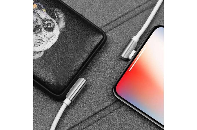 Кабель USB - Lightning HOCO U42, 2,4A (белый) 1,2м (угловой)