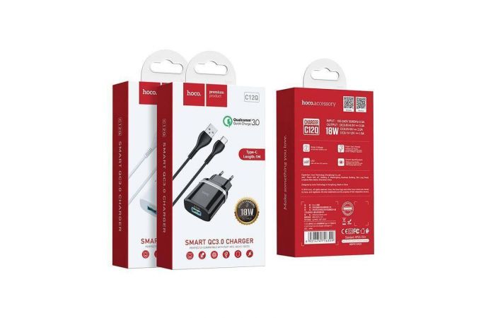 Сетевое зарядное устройство 2USB + кабель MicroUSB HOCO C12Q (быстрая зарядка) 3000 mAh (белый)