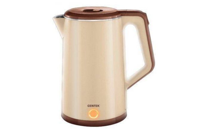Чайник CENTEK CT-0024 бежевый 1800 Вт, 1,5 литра, двухслойниый корпус