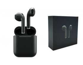 Наушники вакуумные беспроводные AirPods Blaсk Edition Bluetooth (черный) (logo)