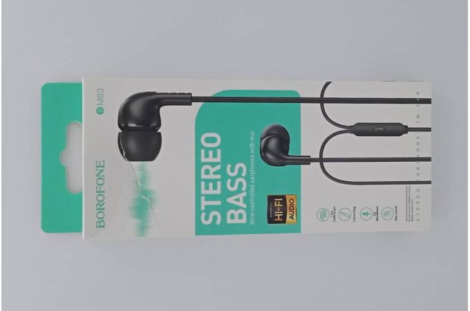 Наушники вакуумные проводные BOROFONE BM83 Craft (черный) (УЦЕНКА! МЯТАЯ УПАКОВКА)