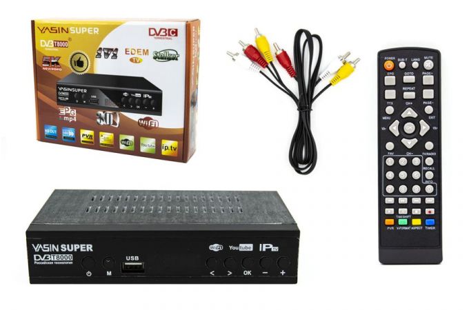 ТВ ресивер DVB-T2/C T8000 YASIN SUPER DVB (Wi-Fi)