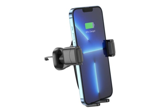 Держатель автомобильный для телефона HOCO HW1 Pro wireless fast charging car holder черный