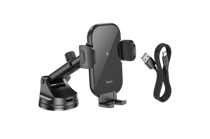 Держатель автомобильный для телефона HOCO HW5 Jorney wireless fast charging car holder ( на консоль) черный