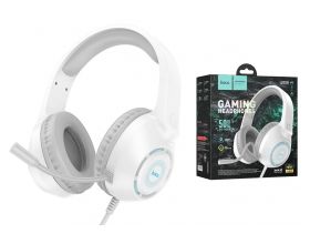 Наушники мониторные проводные HOCO W108 Sue headphones (3.5 мм/USB) (белые)