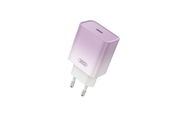 Сетевое зарядное устройство USB-C + кабель Type-C-Type-C XO CE18 PD30W  fast charging  purple