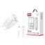 Сетевое зарядное устройство USB + USB-C + кабель Lightning - Type-C XO CE07(EU) PD 35W GaN lamp display White