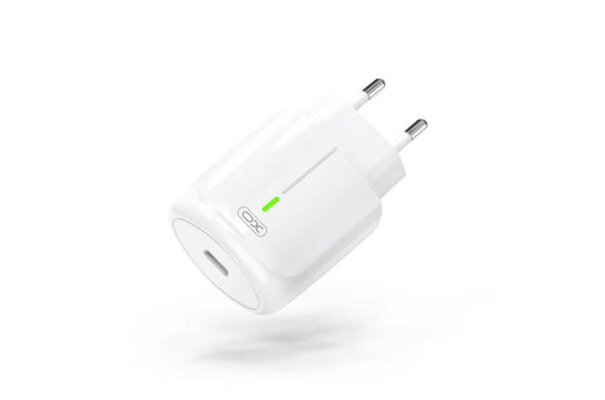 Сетевое зарядное устройство USB-C XO L113 PD20W with LED White