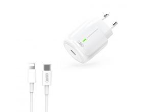 L113 EU USB-C PD20W Charger with LED TYPE-C TO Lightning cable White