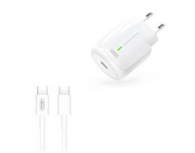 L113 EU USB-C PD20W Charger with LED TYPE-C TO TYPE-C cable White