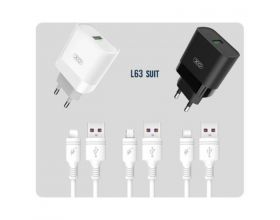 L63 15W QC3.0 EU Charger with Type-c cable White