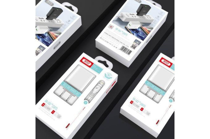 Сетевое зарядное устройство USB + кабель Type-C XO L63 15W QC3.0 White