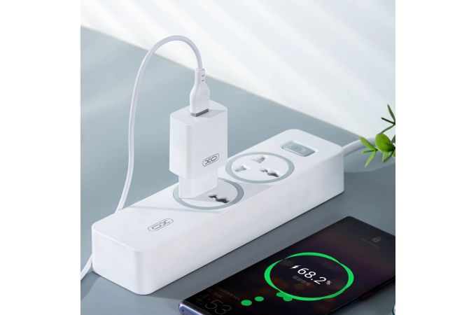 Сетевое зарядное устройство USB + кабель MicroUSB XO L99 2.4A White
