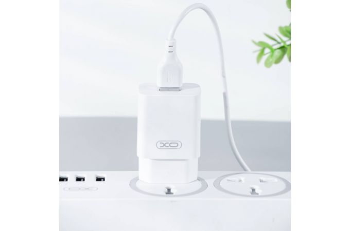 Сетевое зарядное устройство USB + кабель Type-C XO L99 2.4A White