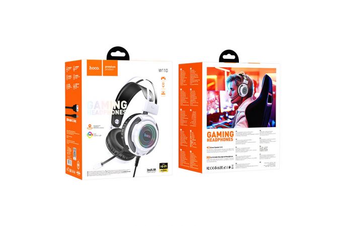 Наушники мониторные проводные HOCO W110 Resource gaming headphones (белый)