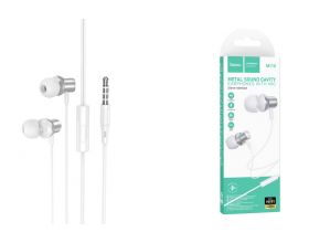 Наушники вакуумные проводные HOCO M110 Encourage metal universal earphones with mic (серебристый)