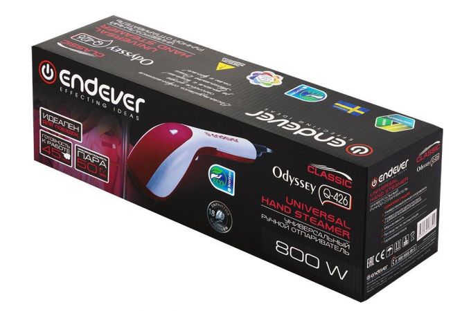 Отпариватель ENDEVER Odyssey Q-426 белый/красный 800 Вт, компактный