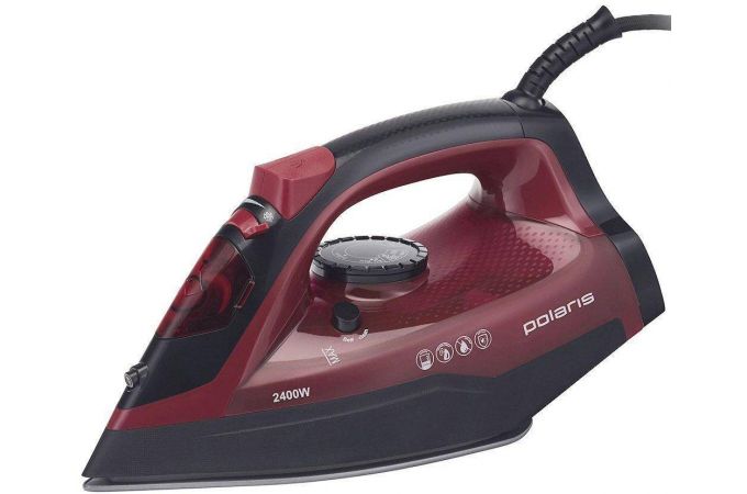 Утюг POLARIS PIR 2478K черный/красный 2400 Вт, керамическая подошва