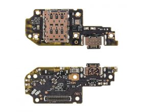 Шлейф для Xiaomi Poco X4 GT (22041216G) с разъемом зарядки + SIM (плата), org