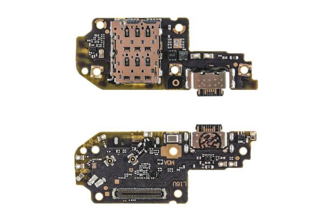 Шлейф для Xiaomi Poco X4 GT (22041216G) с разъемом зарядки + SIM (плата), org