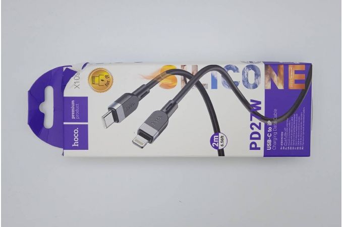 Кабель USB Type-C - Lightning HOCO X109 Energy PD (черный) 2м (силиконовый) (УЦЕНКА! МЯТАЯ УПАКОВКА)