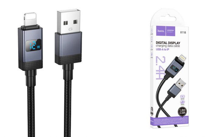 Кабель USB - Lightning HOCO X118 Generous (черный)