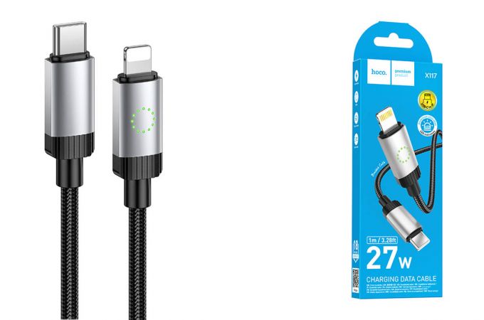 Кабель USB Type-C - Lightning HOCO X117 Star PD27W (черный)