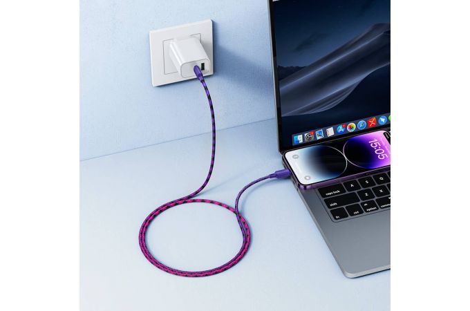 Кабель USB Type-C - Lightning HOCO X116 Meridian PD (красный градиент)