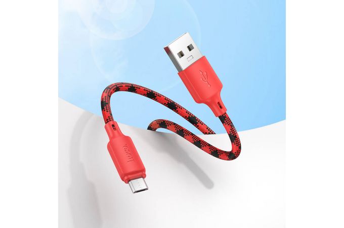 Кабель USB - MicroUSB HOCO X116 Meridian (красный градиент)