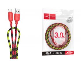 Кабель USB - USB Type-C HOCO X116 Meridian (красный градиент)