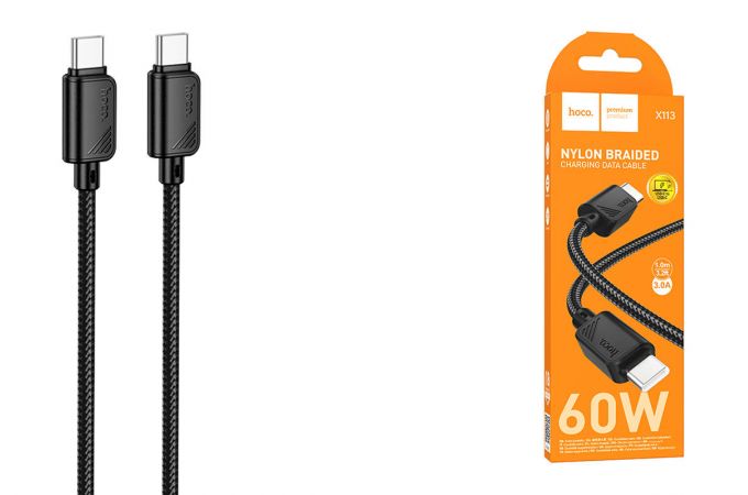Кабель USB Type-C - USB Type-C HOCO X113 Beneficio 60W (черный)