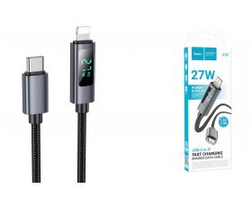 Кабель USB Type-C - Lightning HOCO X112 Favor PD с дисплеем (черный)