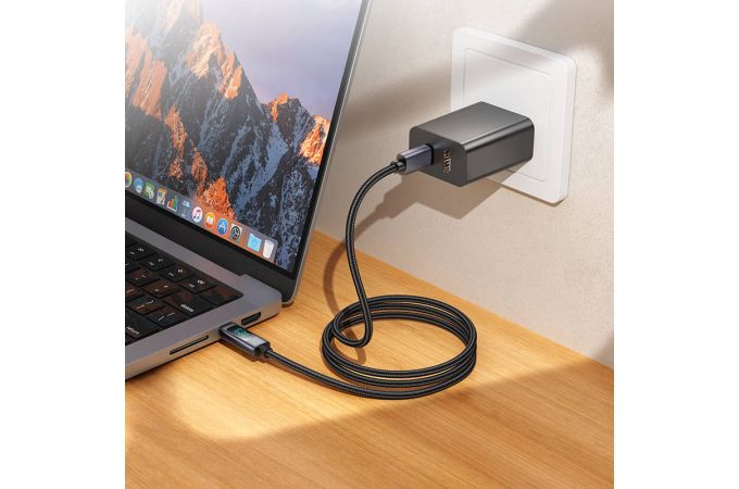 Кабель USB Type-C - USB Type-C HOCO X112 Favor 60W screen display (черный)